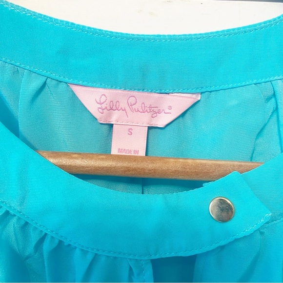 Lily Pulitzer | Rohan 100% Silk Tank Top in Shorely Blue Size Small - Picture 4 of 9